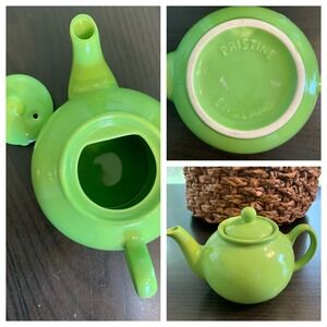 Pristine‎ England Teapot Bright Green Ceramic Small Tea Pot Kitchen Decor